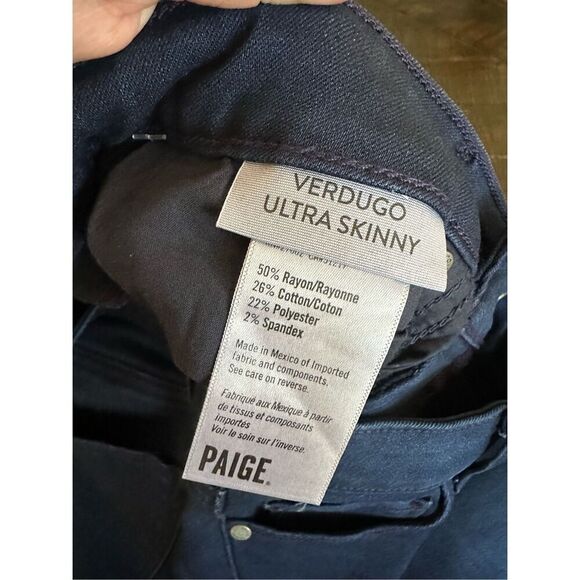 PAIGE Verdugo Ultra Skinny Dark Wash Soft Stretch Jeans Size 26 - Picture 4 of 7